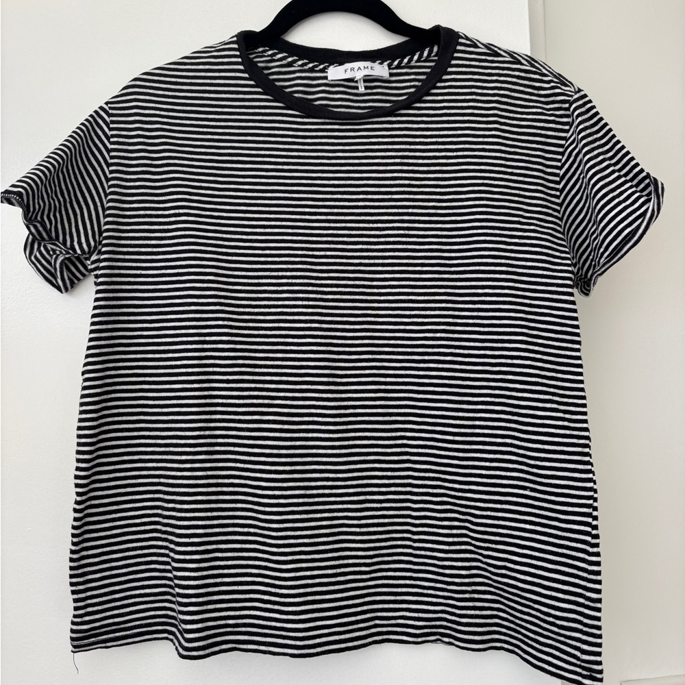 Frame Denim Monochrome Striped Tee